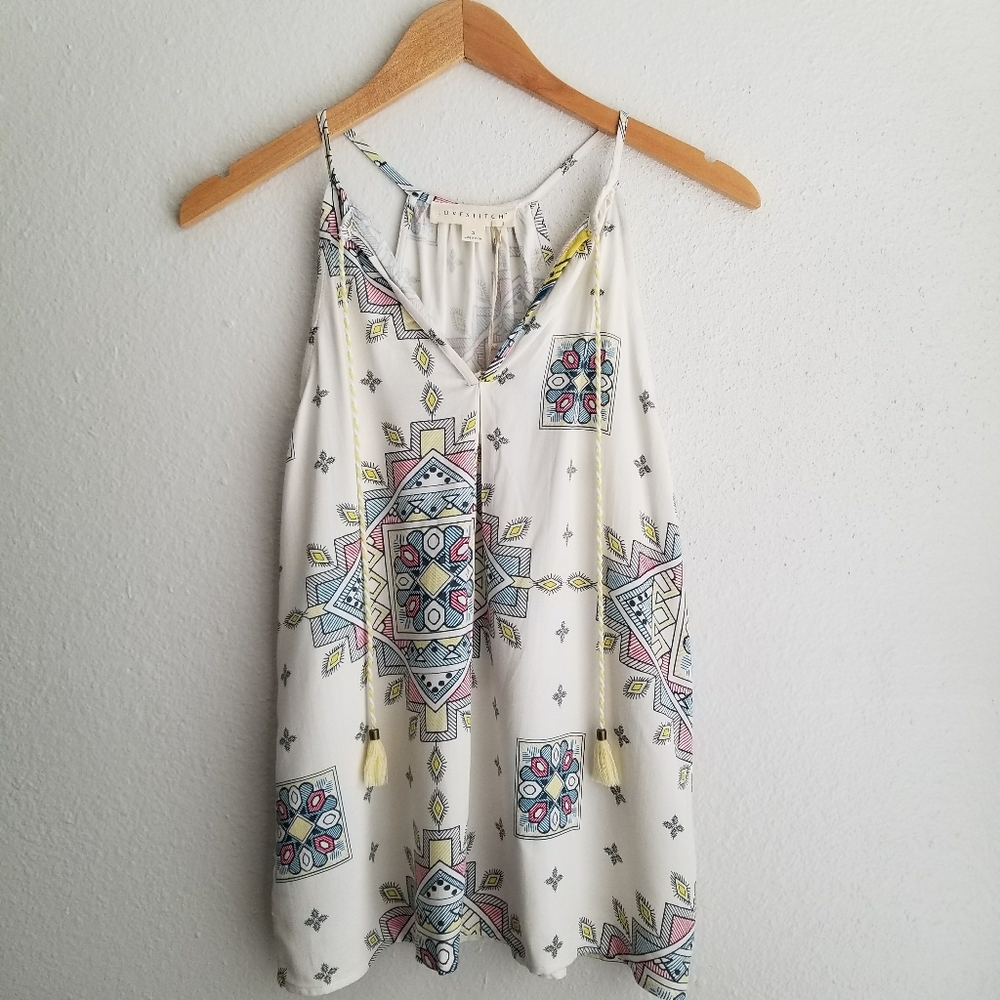 NWT Love Stitch | Patterned Tank Top w/Tassels